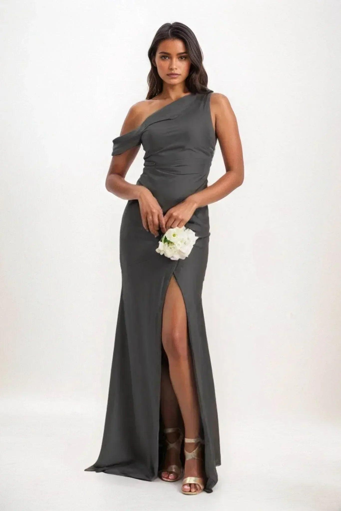 Sheath-Column Maxi Luxe Satin Dress CB0845CS - COCOMELODY
